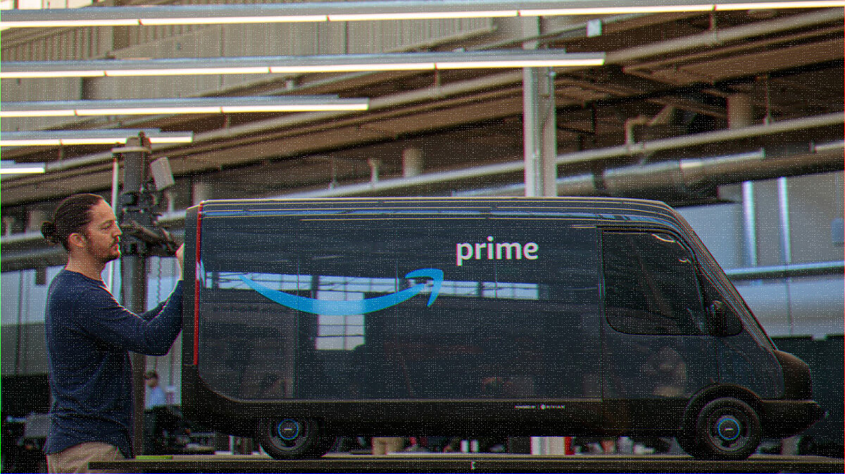 Electric Amazon Prime van model.